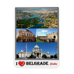 RS Serbien - Belgrad - I Kärlek Mosaic - Magnet