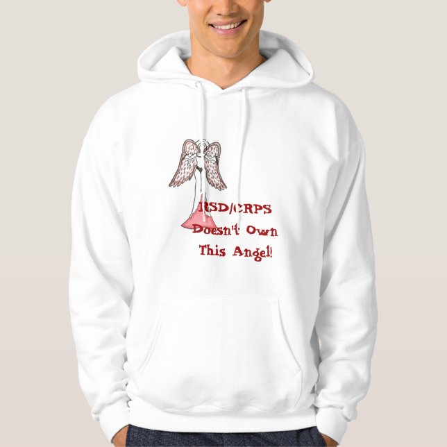 RSD/CRPS äger inte denna ängel! Sweatshirt Med Luva (Framsida)