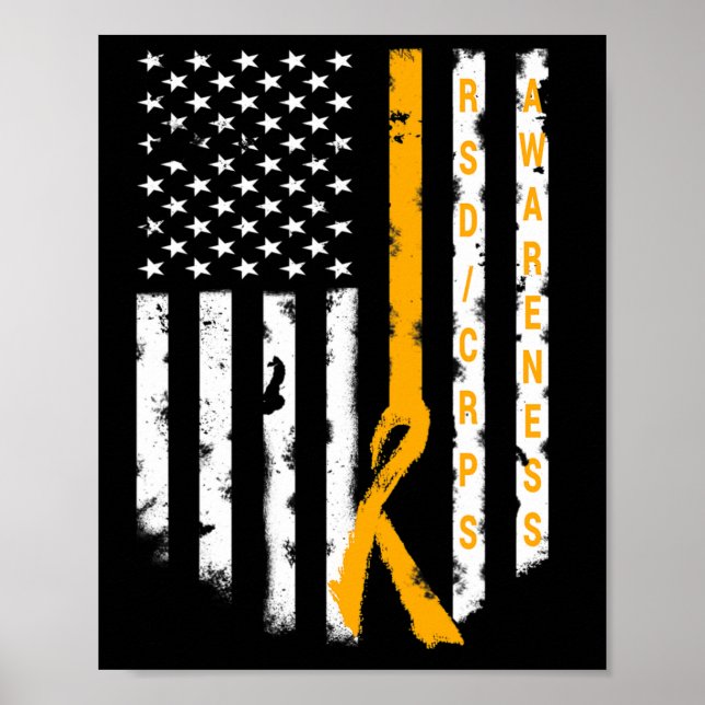 RSD Crps Awareness American Flagga Support Top Tee Poster (Framsidan)