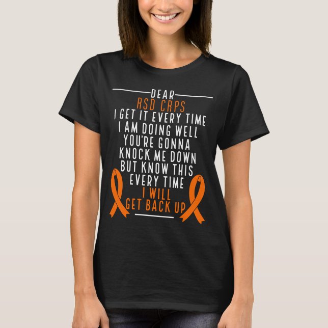 RSD CRPS Awareness få Orange Ribbon T Shirt (Framsida)
