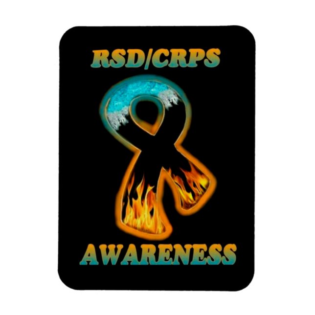 RSD/CRPS AWARENESS Fire & ice ribbing Magnet (Vertikal)