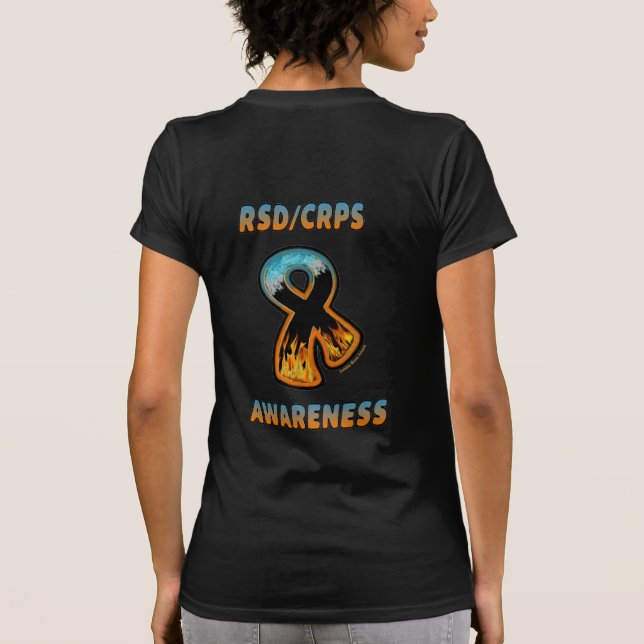 RSD/CRPS AWARENESS Fire & ice ribbing T-shirt (Baksida)