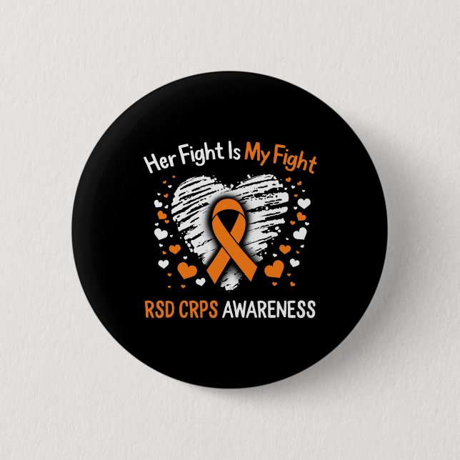 RSD Crps Awareness Hennes Fight Orange Ribbon Comp Knapp (Framsida)