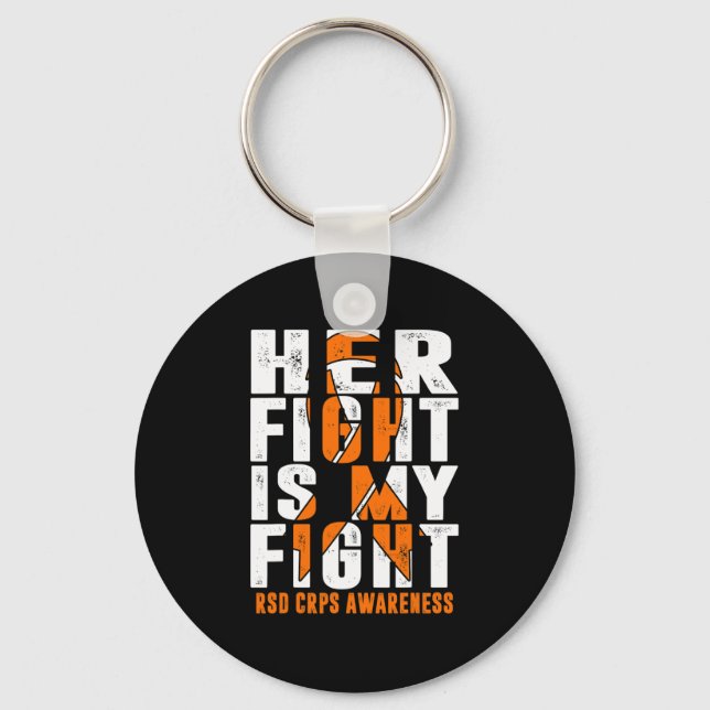 RSD Crps Awareness Hennes Fight Orange Ribbon Comp Nyckelring (Framsida)