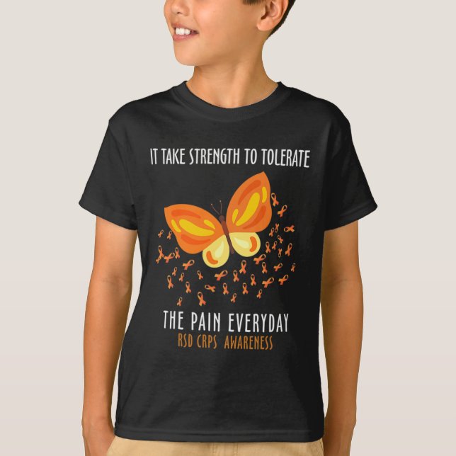 RSD CRPS Awareness Month Costume Butterfly Warrior T Shirt (Framsida)