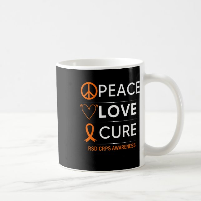 RSD Crps Awareness Peace Kärlek Cure Fighter Orang Kaffemugg (Höger)