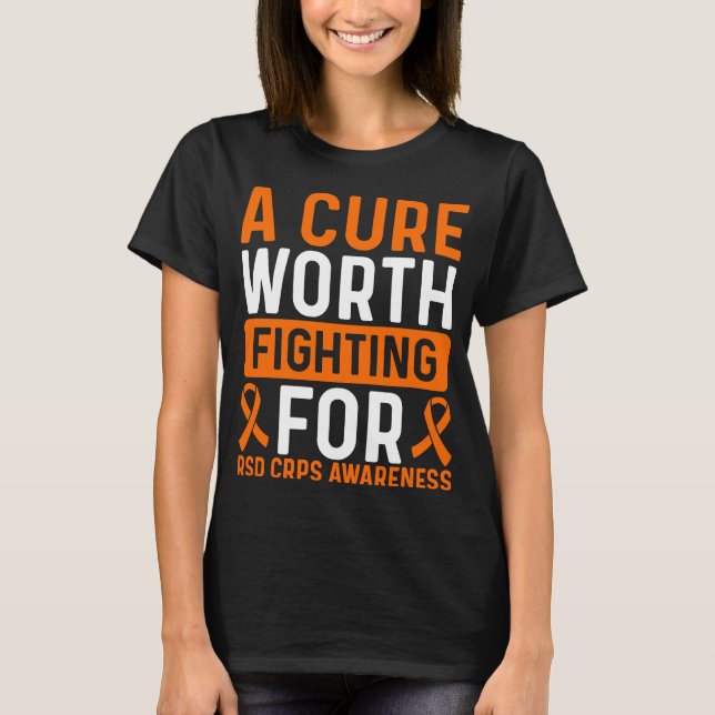 RSD CRPS Awareness Ribbon Cure RSD CRPS Survivor T Shirt (Framsida)