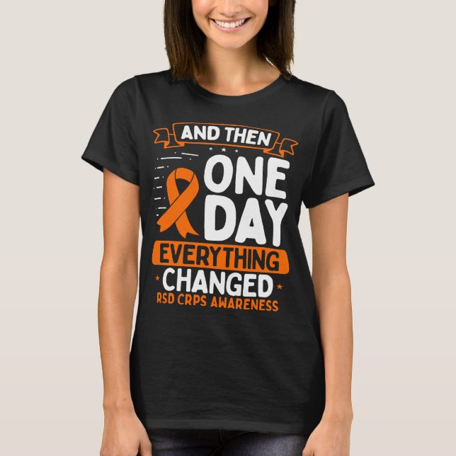 RSD CRPS Awareness Warrior Survivor Ribbon T Shirt (Framsida)