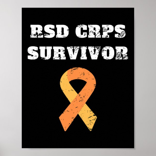 RSD Crps Survivor Awareness Orange Ribbon Retro Vi Poster (Framsidan)