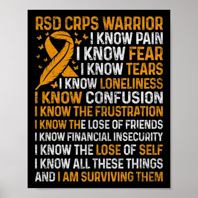 RSD Crps Warrior Orange Ribbon Crps Awareness Nove Poster (Framsidan)