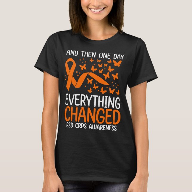 RSD CRPS Warrior Ribbon Fighter RSD CRPS Awareness T Shirt (Framsida)