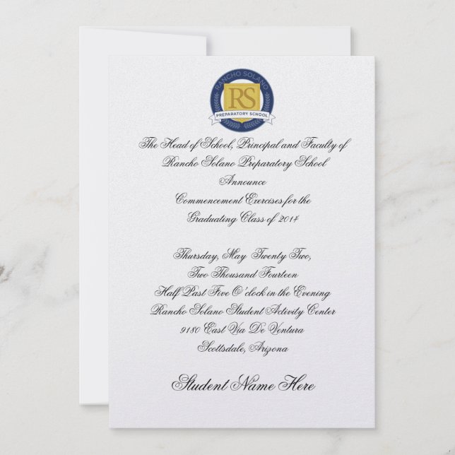 RSPS Studenten-meddelande - formellt Inbjudningar (Framsida)