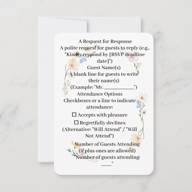 RSPV-kortets vattenfärger i rundat hörn, Blommigt (Framsida)