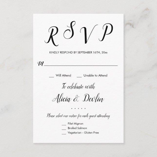RSVP 3 menyvalssvar Svar (Framsida)
