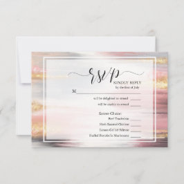 RSVP Abstrakt Penseldrag Blush Guld Kolgrå OSA Kort