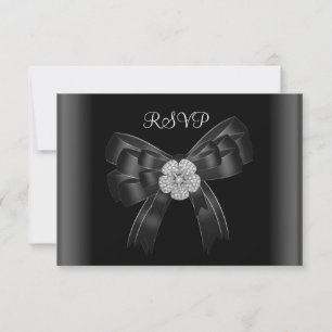 RSVP Alla tillfällen Diamant Smycke Svart Bow OSA Kort