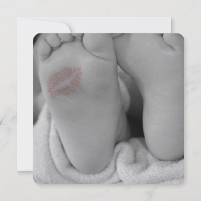 RSVP Baby Fotavtryck Bröllop Inbjudan Annonsering (Framsida)