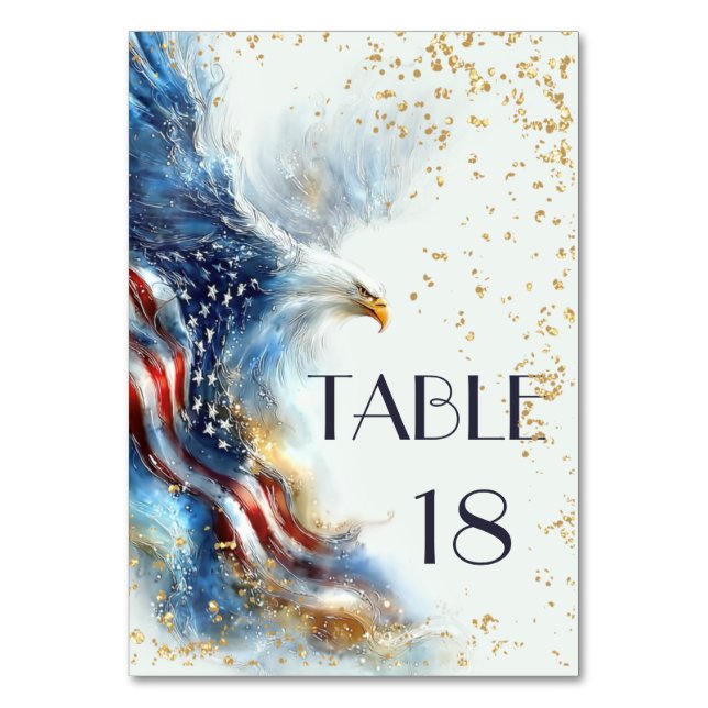 RSVP Bald Eagle Patriotic USA Semiquincentennial Bordsnummer (Baksidan)