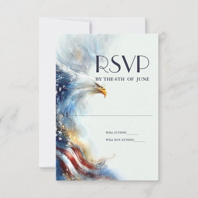 RSVP Bald Eagle Patriotic USA Semiquincentennial OSA Kort (Framsida)