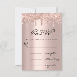 RSVP Blå Navy Ros Dropp Simly Bröllop OSA Kort