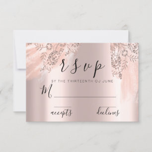 RSVP Blush Sweet 16-års klänning Bröllopsdusch Ros OSA Kort