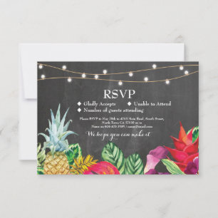 RSVP Bröllop Aloha Tropiska Kort Inbjudan