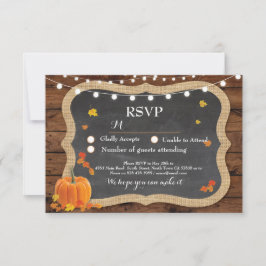 RSVP Bröllop Höst Trä Svarskort Pumpa OSA Kort