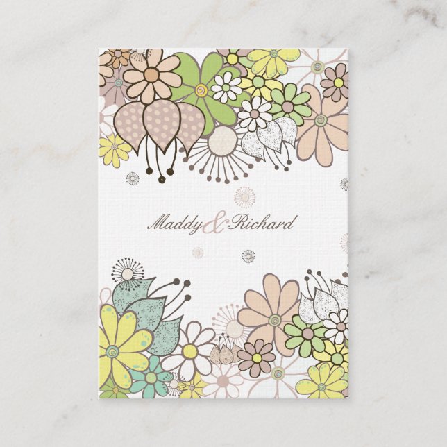 RSVP Bröllop Neutrala Blommor Gör-det-själv Anpass Tilläggskort (Framsida)