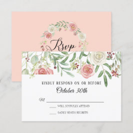 RSVP Bröllop Rosenskär Elfenbensvit Ros Foliage Bl Inbjudningar