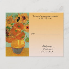 RSVP bröllopsacceptkort, van gogh solrosor Inbjudan Vykort