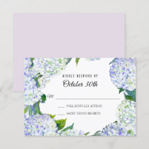 RSVP Bröllopsblommig Syrlilja och Vita Hydrangeor Inbjudningar