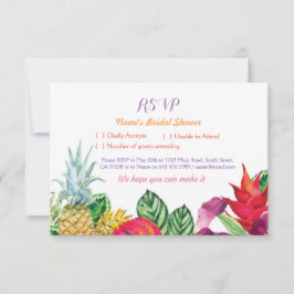 RSVP Bröllopsfest Aloha Tropiska Kort Luau