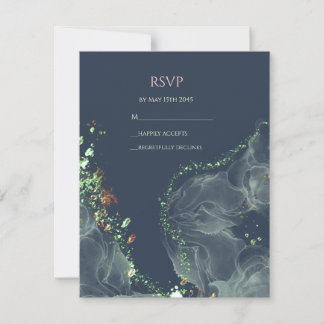 RSVP Bröllopskort Smaragdgrönt   OSA Kort