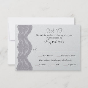 RSVP Bröllopskort, Spets OSA Kort