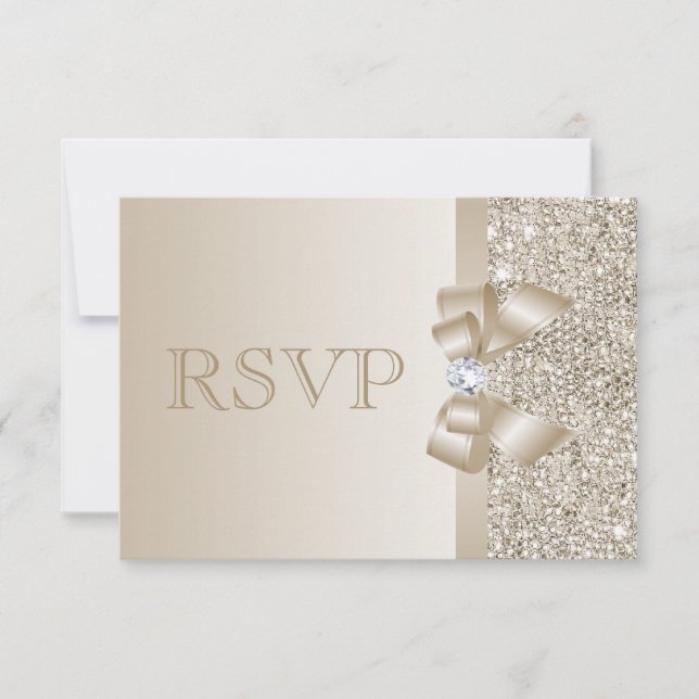 RSVP Champagne Pailletter, Slöja & Diamant RSVP OSA Kort (Framsida)