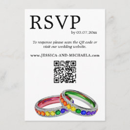 🌈 RSVP+Detaljer HBTQ Invävd i Pride Tilläggskort