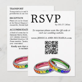 🌈 RSVP+Detaljer HBTQ Invävd i Pride Tilläggskort