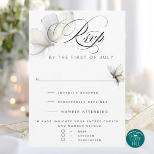 RSVP   Elegant Abstrakt Bläck Pastell Fjäril OSA Kort