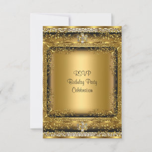 RSVP Elegant Guld Svart Kräm Födelsedagsfest Smyck OSA Kort