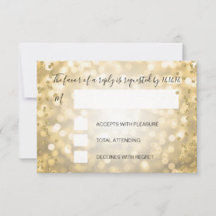 RSVP Elegant Guldchampagne Marinblå Bröllop OSA Kort