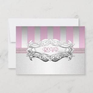 RSVP Elegant Vit Rosa Rand Pärl Födelsedag 2 OSA Kort