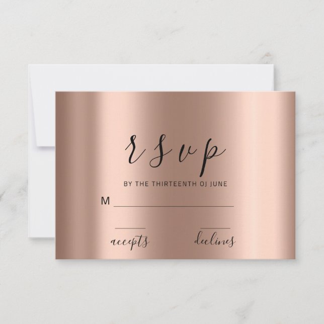RSVP Enkel Svart Vit Ros Blommor Minimalism OSA Kort (Framsida)