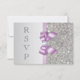 RSVP Falskt Silver Glitter Lilafärgad Slinga OSA Kort