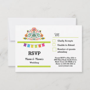 RSVP Fiesta mexikanska tryckta kort Bröllopsfest