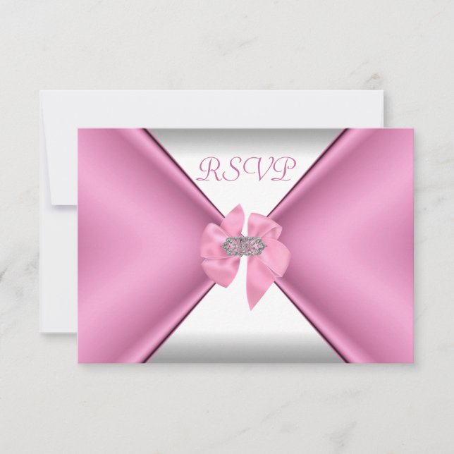 RSVP Födelsedagsfest Söt Rosa Slinga OSA Kort (Framsida)