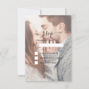 RSVP Genomskinlig Foto Bröllop och Typografi Inbjudningar