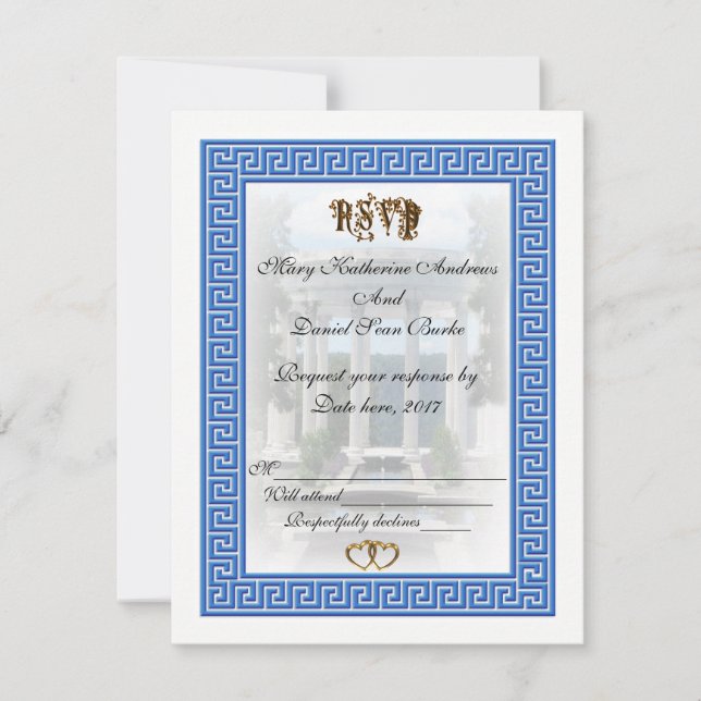 RSVP Grekisk Key design OSA Kort (Framsida)