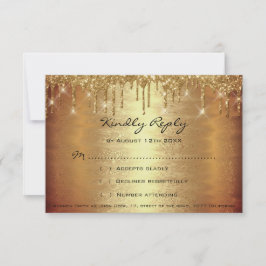 RSVP Guld Dropp Glitter Bröllop Brud Show OSA Kort