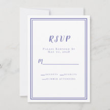 RSVP-inbjudningskort Periwinkle Blå Chic Bröllop