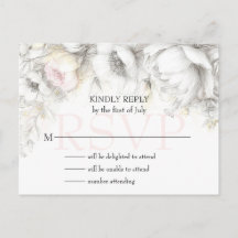 RSVP Klassisk Modern Elfenben och Rosafärgad Blomm